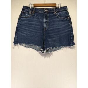 American Eagle Jean Shorts Women's Size 16 Blue Denim Highest Rise 90s Boyfriend